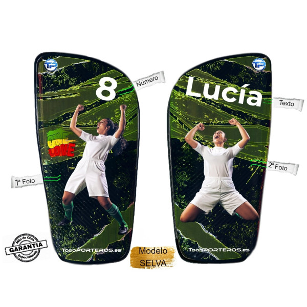 espinilleras de futbol personalizadas selva